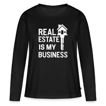 Agent immobilier immobilier agent immobilier maisons - T-shirt manches longues Premium bio Femme - noir - Devant - Julia (174cm)