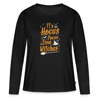 Sorcière - T-shirt manches longues Premium bio Femme - noir - Devant - Julia (174cm)