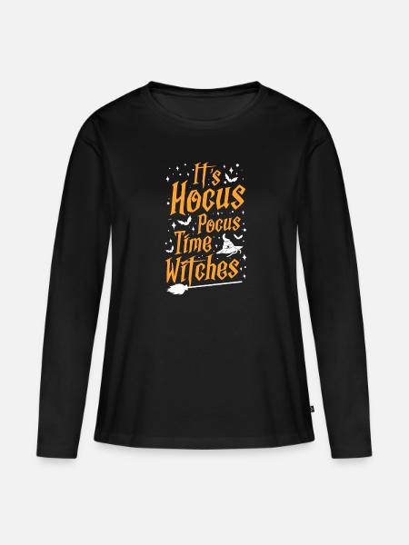 Hexe - Frauen Premium Bio Langarmshirt - Schwarz