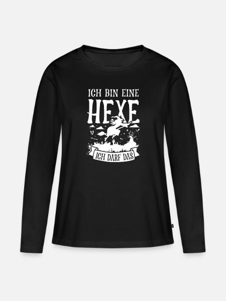 Hexe - Frauen Premium Bio Langarmshirt - Schwarz