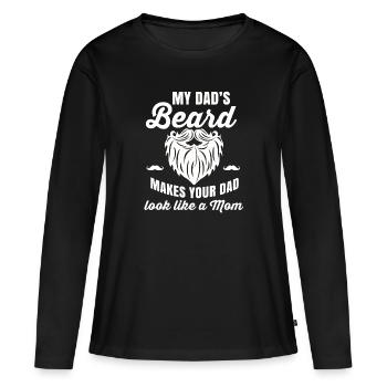 Bart - Frauen Premium Bio Langarmshirt - Schwarz - Vorne - Julia (174cm)