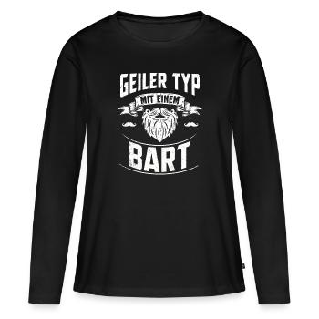 Bart - Frauen Premium Bio Langarmshirt - Schwarz - Vorne - Julia (174cm)