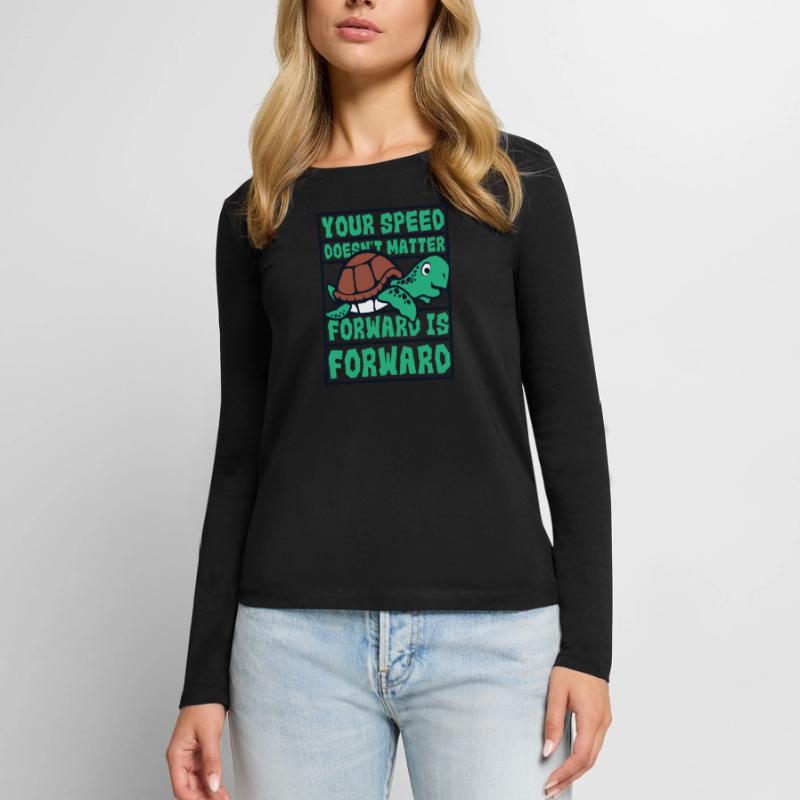 Speed Doesn't Matter Forward Is Forward Women's Premium Organic Long Sleeve Shirt
