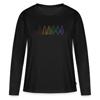 Pointes de flèches LGBT Conseils de chasse arc-en-ciel Pointes de flèches - T-shirt manches longues Premium bio Femme - noir - Devant - Julia (174cm)