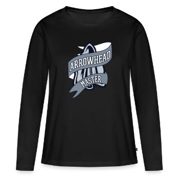 Conseils de chasse au maître de la pointe de flèche Chasseur de pointes de flèche - T-shirt manches longues Premium bio Femme - noir - Devant - Julia (174cm)