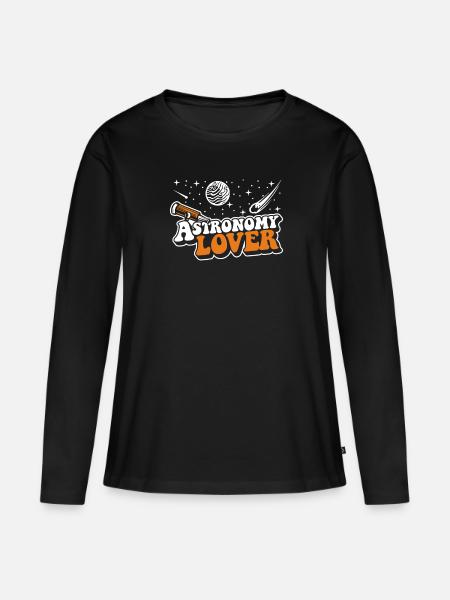 Astronomy Lover Astronomiefotograf Sternenhimmel - Frauen Premium Bio Langarmshirt - Schwarz