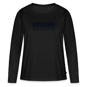 Reverse Engineer Softwareingenieur Developer - Frauen Premium Bio Langarmshirt - Schwarz - Vorne - Julia (174cm)