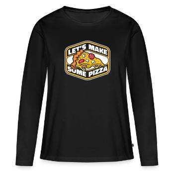 Faisons de la pizza plateau de pizza pizza pizza four pizza - T-shirt manches longues Premium bio Femme - noir - Devant - Julia (174cm)