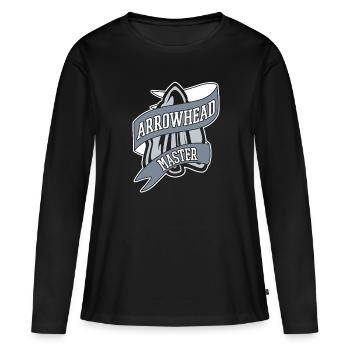 Conseils de chasse au maître de la pointe de flèche Chasseur de pointes de flèche - T-shirt manches longues Premium bio Femme - noir - Devant - Julia (174cm)