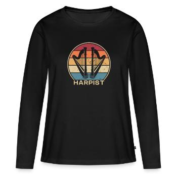 Harpe rétro Harpe Concert Harpe Harpe Musique - T-shirt manches longues Premium bio Femme - noir - Devant - Julia (174cm)