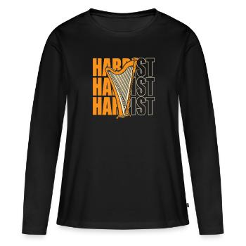 Harpiste Concert Harpe Harpe Harpe Musique Harpe - T-shirt manches longues Premium bio Femme - noir - Devant - Julia (174cm)
