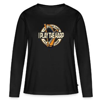 Je joue de la harpe Concert Harpe Harpe Harpe Musique Harpe - T-shirt manches longues Premium bio Femme - noir - Devant - Julia (174cm)