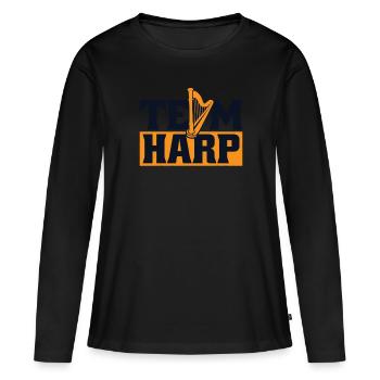 Harpe d’équipe Harpe de concert Harpe Harpe Musique - T-shirt manches longues Premium bio Femme - noir - Devant - Julia (174cm)