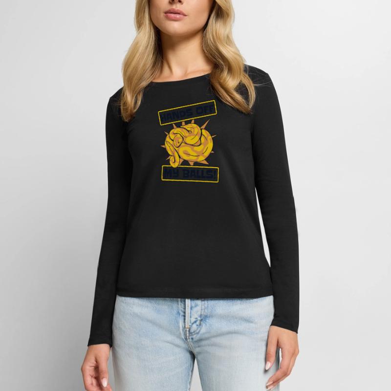 Ne touche pas à mes couilles Python Snake Banana Ball T-shirt manches longues Premium bio Femme