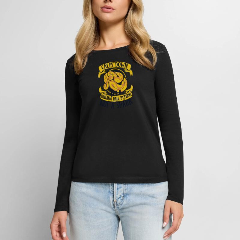 Calmez-vous, ce n’est pas une boule de banane de python de requin T-shirt manches longues Premium bio Femme