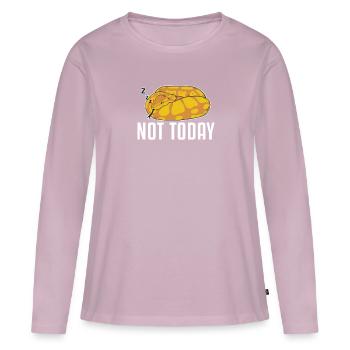 Pas aujourd’hui Snake Scale Creeping Banana - T-shirt manches longues Premium bio Femme - rose poudré - Devant - Julia (174cm)