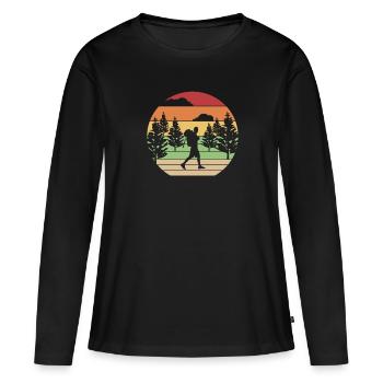 Trekking Randonnée Randonnée Randonnée Randonnée pédestre - T-shirt manches longues Premium bio Femme - noir - Devant - Julia (174cm)