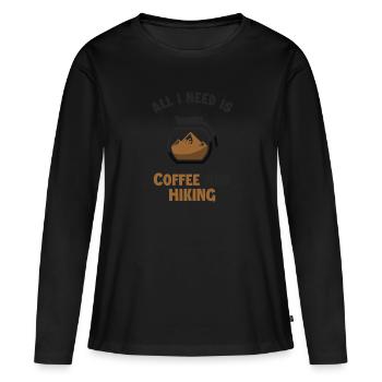 Café et randonnée Randonnée en montagne Randonnée Randonnée - T-shirt manches longues Premium bio Femme - noir - Devant - Julia (174cm)