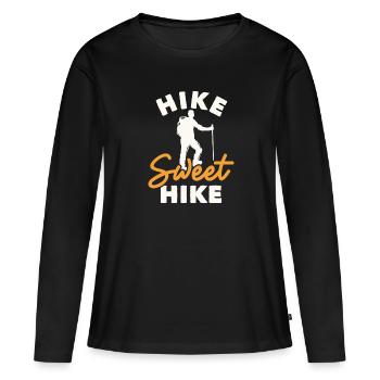 Randonnée Douce Randonnée Randonnée Randonnée Randonnée en montagne - T-shirt manches longues Premium bio Femme - noir - Devant - Julia (174cm)