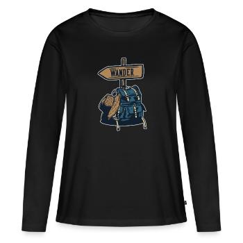 Randonnées Randonnées Randonnées Randonnées Randonnées - T-shirt manches longues Premium bio Femme - noir - Devant - Julia (174cm)