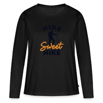 Randonnée Douce Randonnée Randonnée Randonnée Randonnée en montagne - T-shirt manches longues Premium bio Femme - noir - Devant - Julia (174cm)