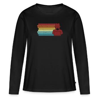 Rétro Social Engineering Phishing Sniffer Grey - T-shirt manches longues Premium bio Femme - noir - Devant - Julia (174cm)