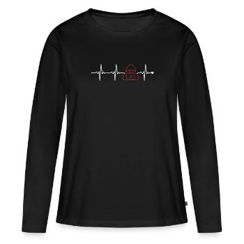 Hacker Heartbeat Phishing Sniffer Social - T-shirt manches longues Premium bio Femme - noir - Devant - Julia (174cm)