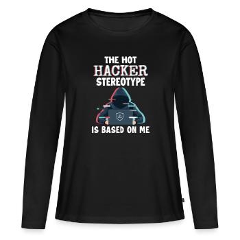 Le stéréotype du pirate informatique est basé sur le renifleur de phishing Me - T-shirt manches longues Premium bio Femme - noir - Devant - Julia (174cm)