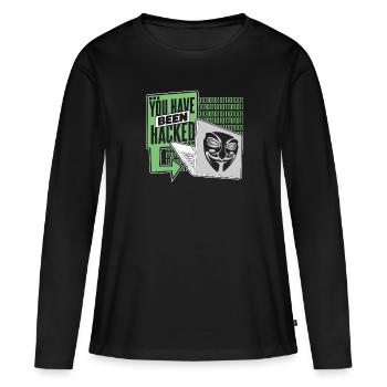 Vous avez été piraté Phishing Sniffer Grey Hat - T-shirt manches longues Premium bio Femme - noir - Devant - Julia (174cm)
