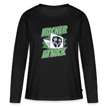 Attaque de hacker Social Engineering Phishing Sniffer - T-shirt manches longues Premium bio Femme - noir - Devant - Julia (174cm)