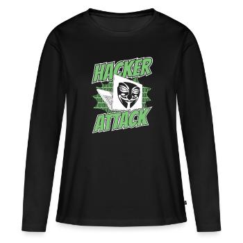 Attaque de hacker Social Engineering Phishing Sniffer - T-shirt manches longues Premium bio Femme - noir - Devant - Julia (174cm)