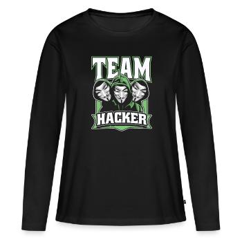 Team Hacker Social Engineering Phishing Sniffer - T-shirt manches longues Premium bio Femme - noir - Devant - Julia (174cm)
