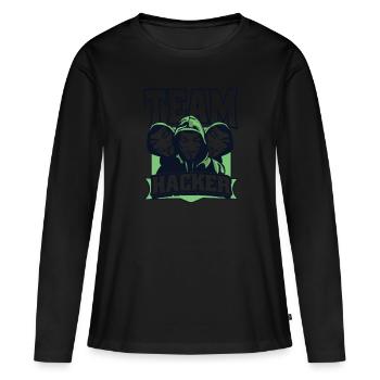 Team Hacker Social Engineering Phishing Sniffer - T-shirt manches longues Premium bio Femme - noir - Devant - Julia (174cm)