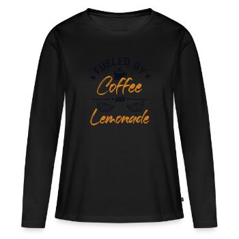 Alimenté par le café et la limonade Limonade - T-shirt manches longues Premium bio Femme - noir - Devant - Julia (174cm)