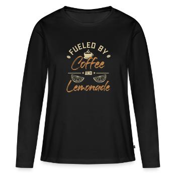 Alimenté par le café et la limonade Limonade - T-shirt manches longues Premium bio Femme - noir - Devant - Julia (174cm)