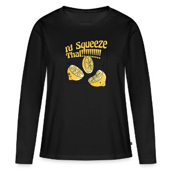 Je presserais cette limonade patron limonade - T-shirt manches longues Premium bio Femme - noir - Devant - Julia (174cm)