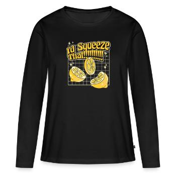 Je presserais cette limonade patron limonade - T-shirt manches longues Premium bio Femme - noir - Devant - Julia (174cm)