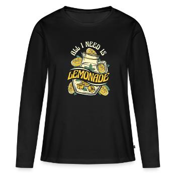 Tout ce dont j’ai besoin est de la limonade limonade limonade - T-shirt manches longues Premium bio Femme - noir - Devant - Julia (174cm)