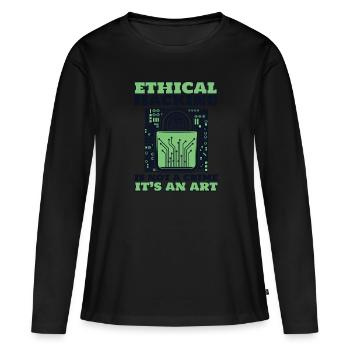 Le piratage éthique n’est pas un phishing renifleur de crime - T-shirt manches longues Premium bio Femme - noir - Devant - Julia (174cm)