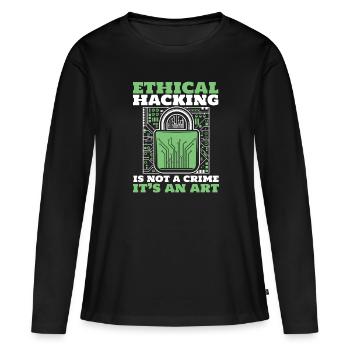 Le piratage éthique n’est pas un phishing renifleur de crime - T-shirt manches longues Premium bio Femme - noir - Devant - Julia (174cm)