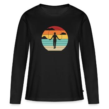 Vitesse de saut rétro saut saut professionnel - T-shirt manches longues Premium bio Femme - noir - Devant - Julia (174cm)