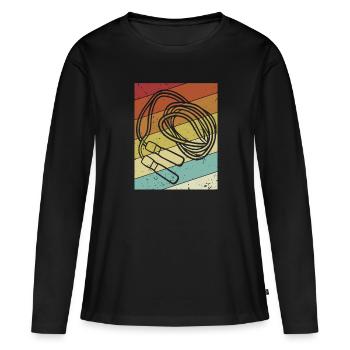 Vitesse de saut rétro saut saut professionnel - T-shirt manches longues Premium bio Femme - noir - Devant - Julia (174cm)