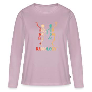 Rétro Radiographe Radiologie Infirmière Technologue - T-shirt manches longues Premium bio Femme - rose poudré - Devant - Julia (174cm)