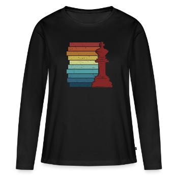 Retro Grandmaster Queen Player Professional Chess - Women's Premium Organic Long Sleeve Shirt - black - Front - Julia (174cm)