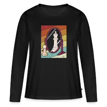 Retro Player Grandmaster Queen Professional Chess - Women's Premium Organic Long Sleeve Shirt - black - Front - Julia (174cm)