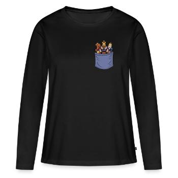Chess Chest Pocket Player Grandmaster Queen Chess - Women's Premium Organic Long Sleeve Shirt - black - Front - Julia (174cm)