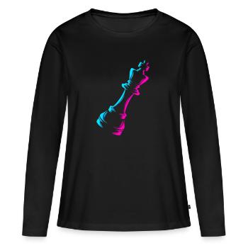 Grandmaster Queen Player Professional Chess - Women's Premium Organic Long Sleeve Shirt - black - Front - Julia (174cm)