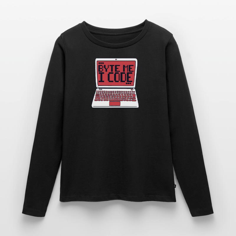 Byte Me I Code Developer Softwareentwickler Frauen Premium Bio Langarmshirt