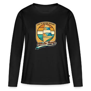 La vie est meilleure pendant les jours venteux Sports nautiques - T-shirt manches longues Premium bio Femme - noir - Devant - Julia (174cm)