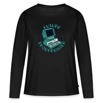Future Programmer Softwareingenieur Developer - Frauen Premium Bio Langarmshirt - Schwarz - Vorne - Julia (174cm)